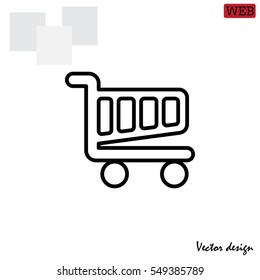 Vector shopping cart line icon