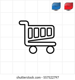 Vector shopping cart line icon