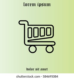 Vector shopping cart line icon