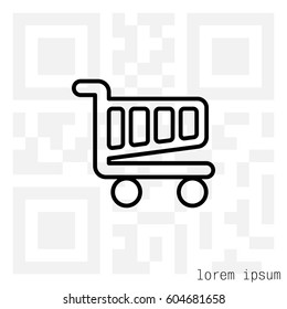 Vector shopping cart line icon