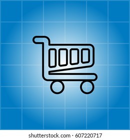 Vector shopping cart line icon