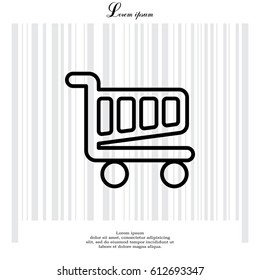 Vector shopping cart line icon