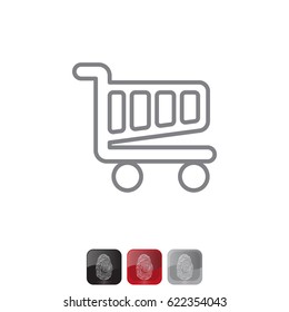 Vector shopping cart line icon
