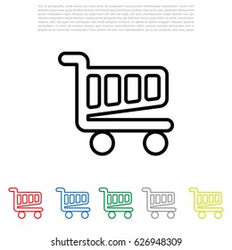 Vector shopping cart line icon