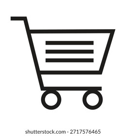 Carrito de compras de Vector sobre fondo blanco
