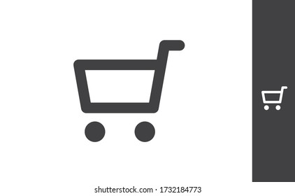 Vector Shopping Cart, online commerce symbol. Internet buy pictogram.