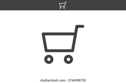 Vector Warenkorb, Symbol für Online-Handel. Internet kaufen Piktogramm.