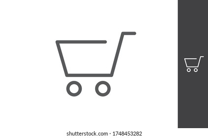 Vector Shopping Cart, online commerce symbol. Internet buy pictogram.