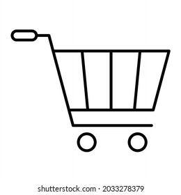 Vector Shopping Cart Outline Icon Design
