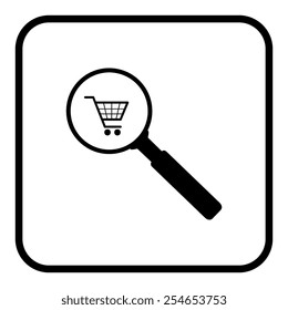 Vector shopping cart with Search Icon