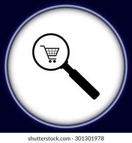Vector shopping cart with Search Icon 
