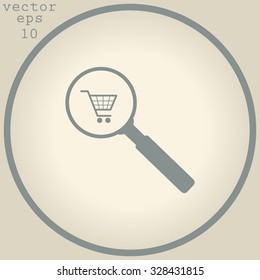 Vector shopping cart with Search Icon 