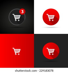 Vector shopping cart and used variants on the web
