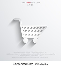 Vector shopping cart web flat icon. Eps 10 vector illustration.