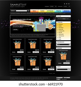 Vector Shopping Cart Website Design Template