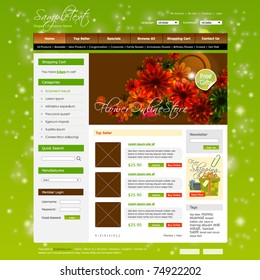 Vector Shopping Cart Website Design Template