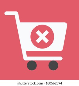 Icono de Carro de compra de vectores y marca X