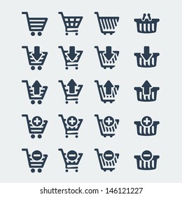 Vector shopping carts icons set