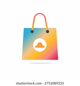 vector shopping clolor bag icon
