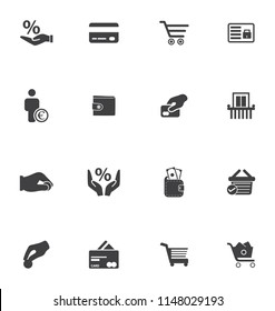 vector shopping & commerce icons set - online marketing, sale and discount sign symbols