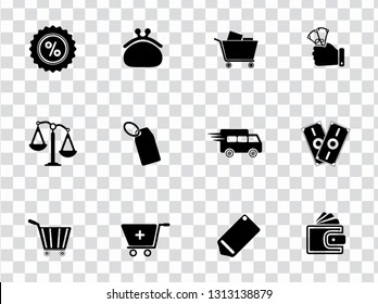 vector shopping & commerce icons set - online marketing, sale and discount sign symbols