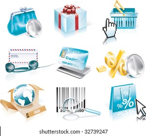 Vector shopping and Consumerism icon set