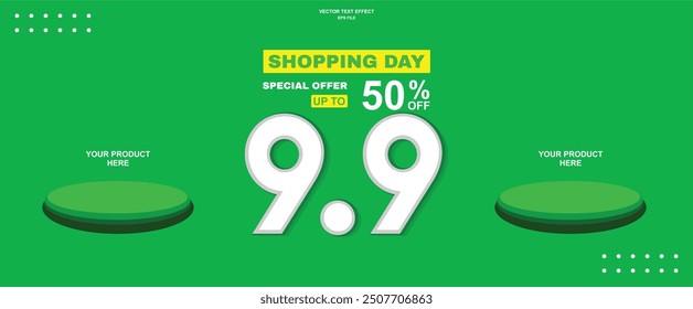 Vector shopping day sale banner template design 9.9