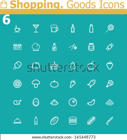 Vector shopping. Food icon set