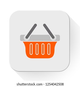 vector shopping icon. Flat illustration of shopping basket. shop concept isolated on white background. shopping sign symbol - shopping basket icon