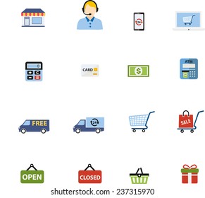 vector shopping icon in flat style