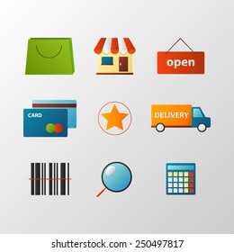 Vector shopping icon set