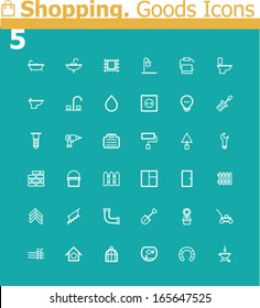 Vector Shopping  icon set. Domestic objects
