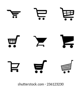Vector shopping icon set on white background