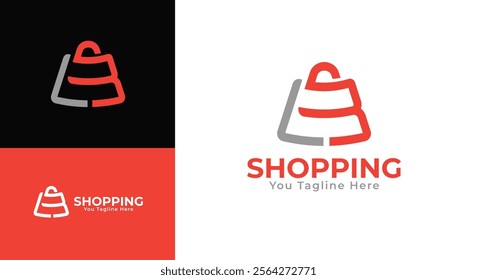 Vector shopping letter B or LB logo design for retail business identity