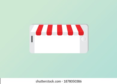 Vector of shopping on smart phone. 