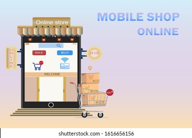 Vector of shopping online concept idea