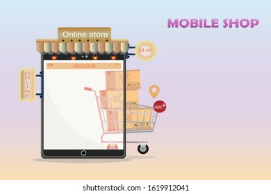 Vector of shopping online concept idea