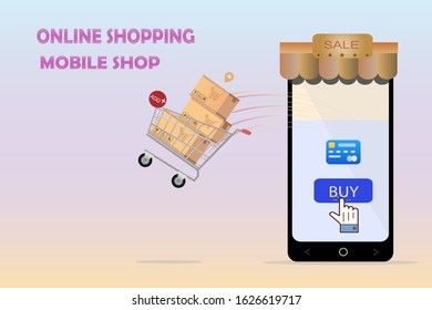 Vector of shopping online concept idea