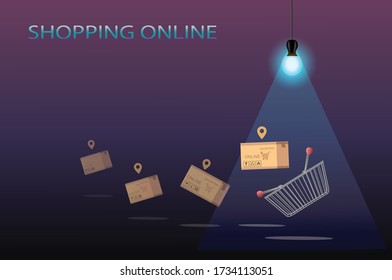Vector of shopping online concept idea 