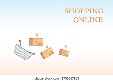 Vector de la idea de concepto de compras en línea