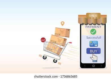 Vector of shopping online concept idea