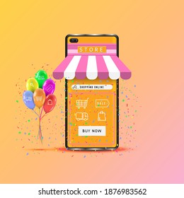 Vector Shopping Online on Mobile