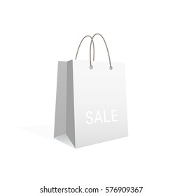Vector shopping paper bag isolated