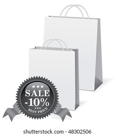 Vector shopping paper bags