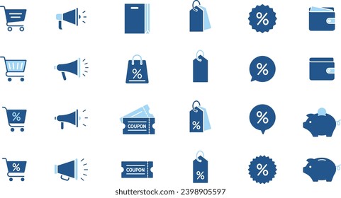 "Vector Shopping and Sale Icon Set