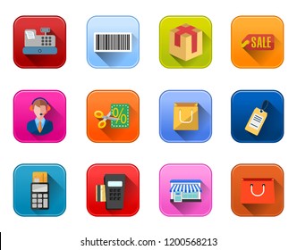 vector shopping and sale icons - online marketing symbols - e-commerce and online shopping icons