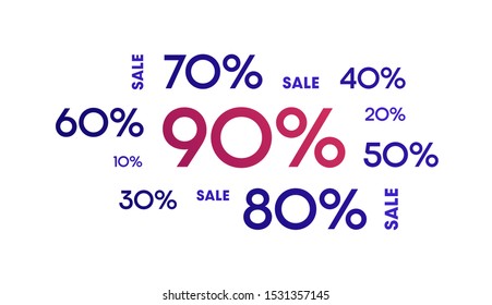 Vector shopping sale square horizontal banner template. Sale themed word cloud with color discount typography text on dark background. Design element for poster, ad, sale, greeting card, voucher