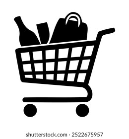 Vector shopping silhouette with white background 