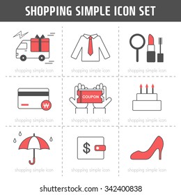 Vector shopping simple icon set