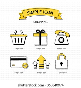 Vector shopping simple icon set